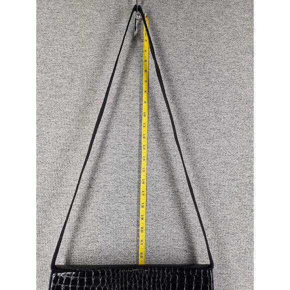 CARLOS FALCHI VINTAGE RARE BLACK CROC HANDBAG W/ SNAP CLOSURE 12.5" L X 6" H - Picture 12 of 14